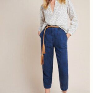 Anthropologie Audra Utility Crop Pant - Blue size 30